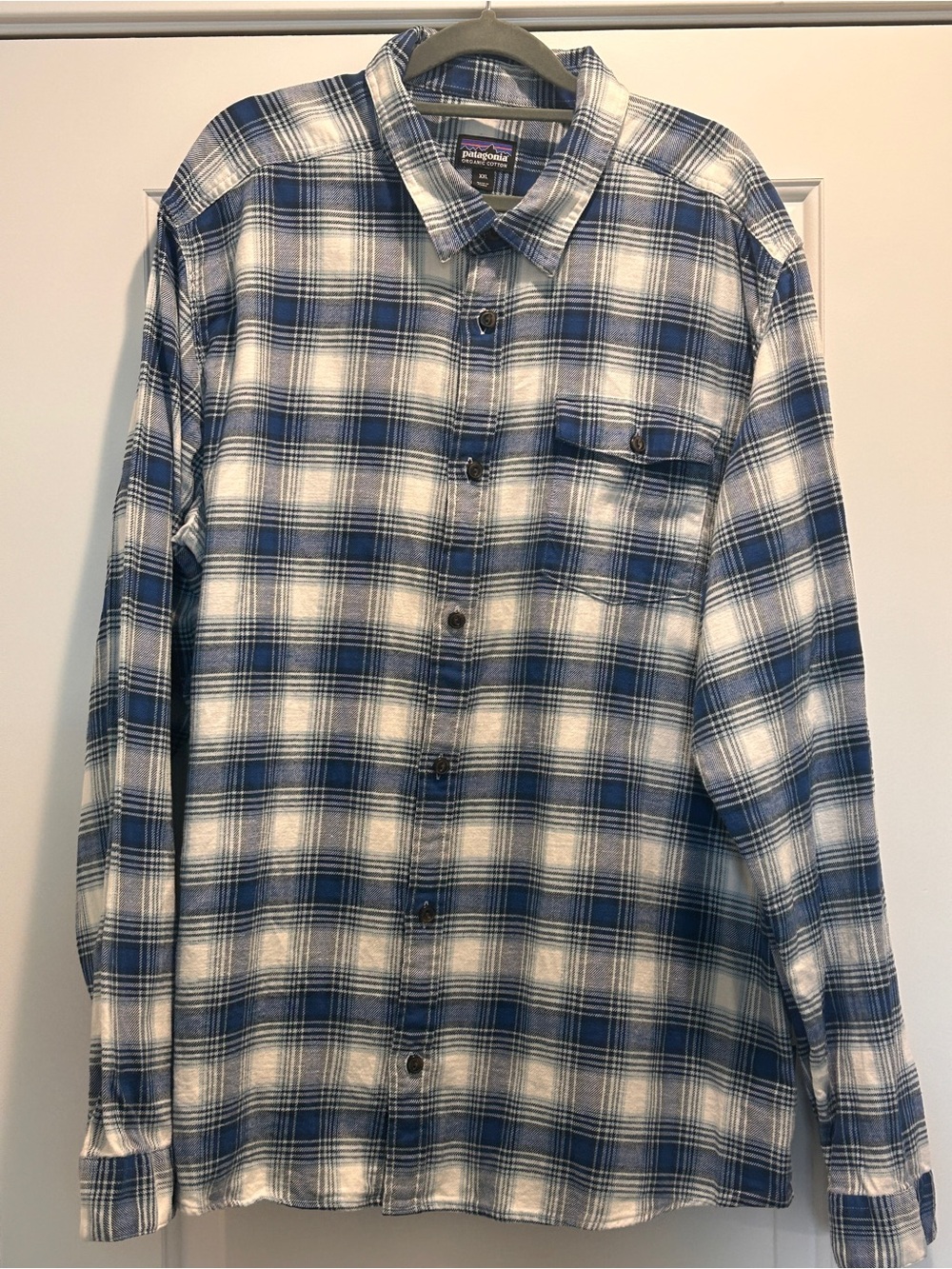 Patagonia Blue & White Plaid Long-Sleeve Button-Down Shirt